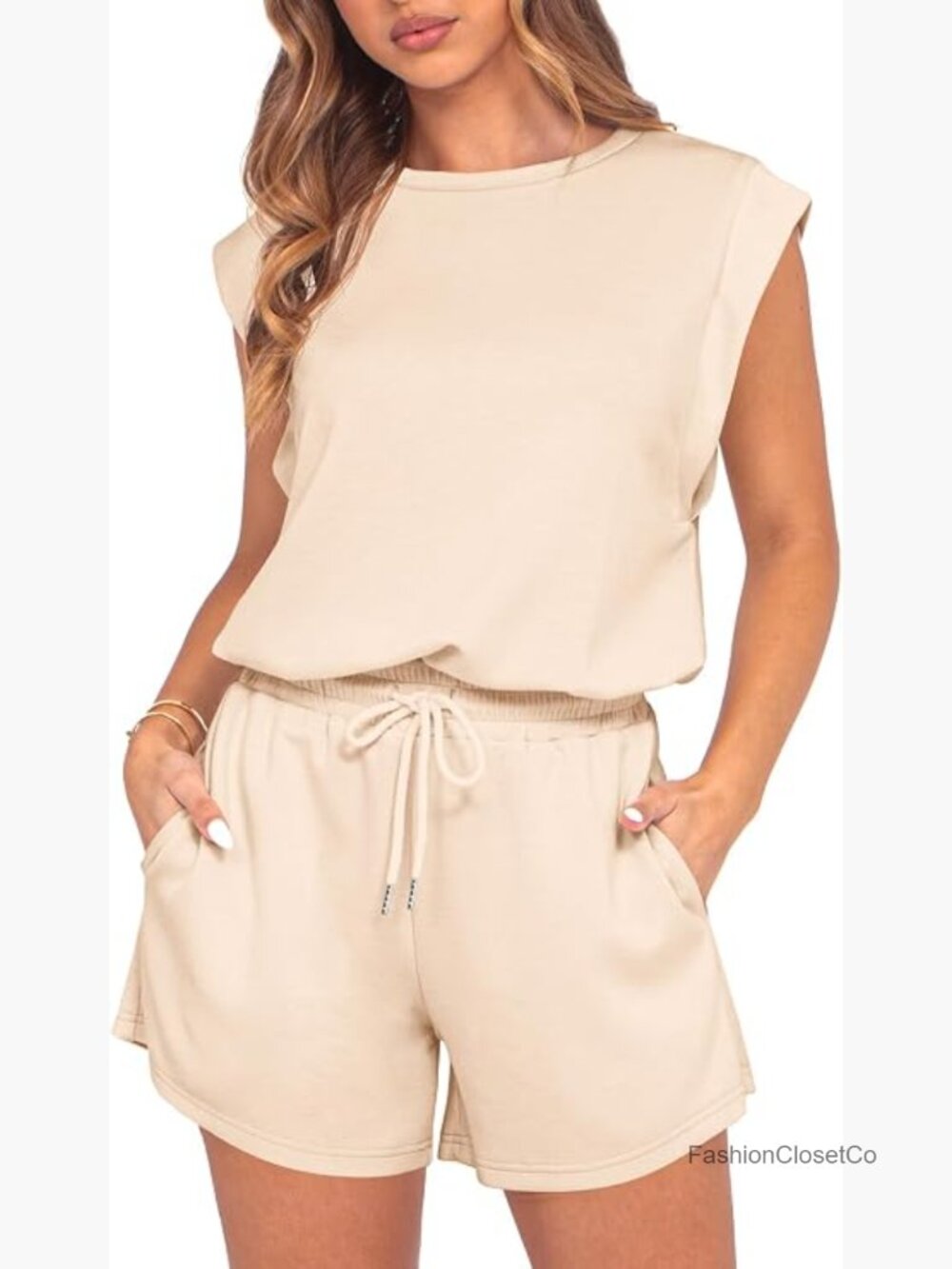 Cap Sleeve Lounge Romper With Pockets